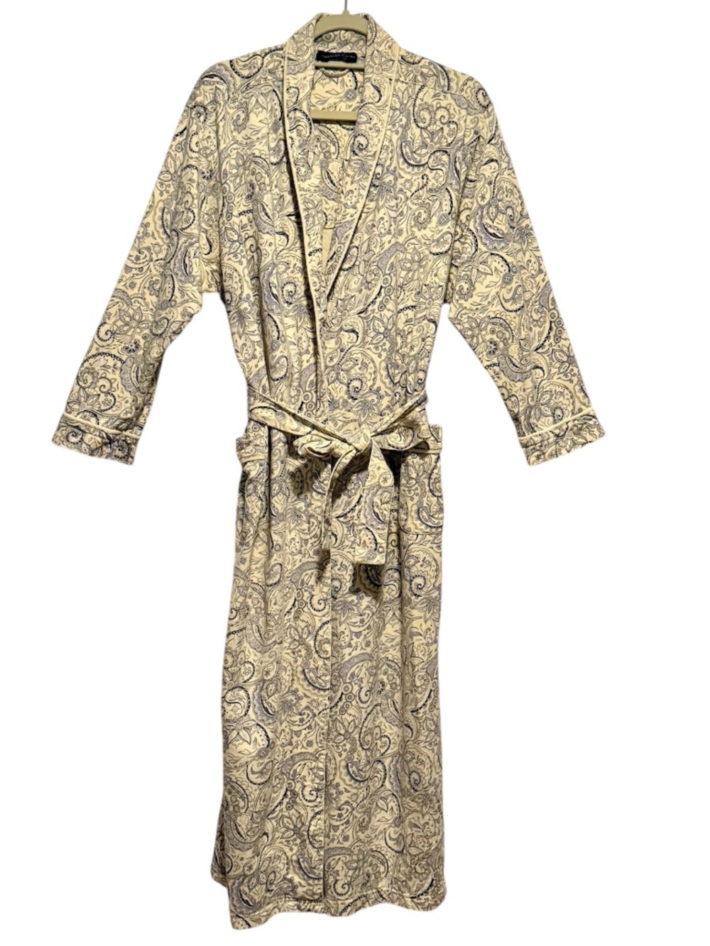 Charter Club Intimates Paisley Midi Robe Ivory Blue Size Small